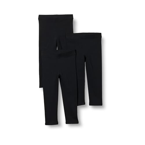 Amazon Essentials Toddler Girls' Leggings, Pack of 3, Black, 2T