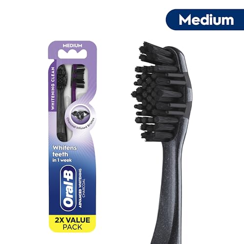 Oral-B Charcoal Toothbrushes, Medium 2ct