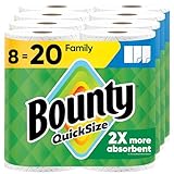 Bounty Quick Size Paper Towels, White, 8 Family Rolls