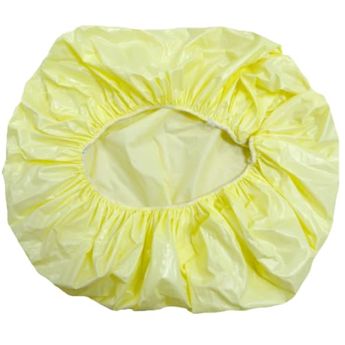 Touca de PVC grande para banho, Santa Clara, para cabelos volumosos | Indicada para cabelos afro, dreadlocks e trançados, também serve para corte bob, na cor amarela e tamanho único