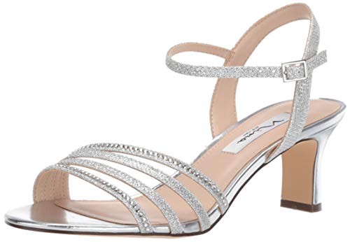 NINA Nelena - Women's Sparkling Dress Sandals with Crystal Embellishments Shoes SILVER DREAMLAND M075