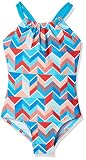 Kanu Surf Girls' Big Ruby Chevron Beach Sport 1-Piece Swimsuit, Blue, 14