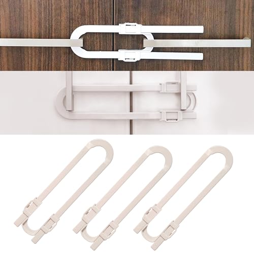Little Chicks Cabinet Baby Safety Glide Lock - Latches for Knobs and D Shaped Handles - 3 Pack - Model CK026
