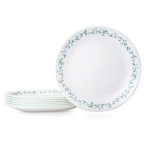 Corelle Vitrelle 10.25" Dinner Plates Set, Triple Layer Glass and Chip Resistant, Lightweight Round Plates, 8-Piece Country Cottage