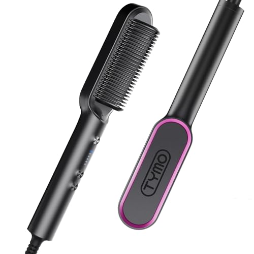 TYMO Hair Straightener Brush, Hair Iron with Built-in Comb, Fast Heating, 5 Temp...