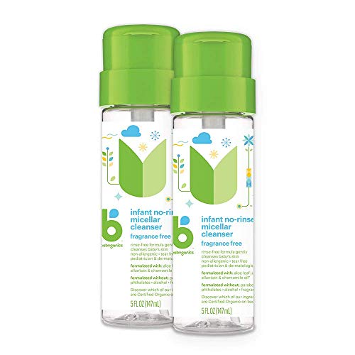 Babyganics Infant No-Rinse Micellar Cleanser, 5 Fl Oz (Pack of 2)