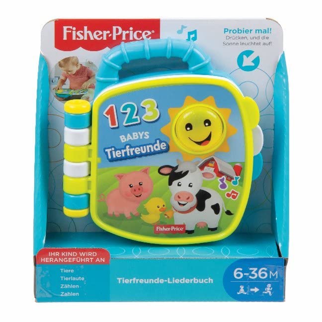 (-36%) Fisher-Price Musikalisches Tierfreunde-Liederbuch | Babyspielzeug ab 6 Monate, 1 Jahr für Mädchen & Jungen | Baby-Spielzeug | Musikbuch mit Geräuschen & Lichteffekten | Lernspielzeug (Deutsch), GFP29