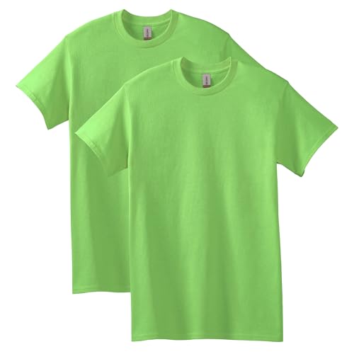 Gildan mens Heavy Cotton T-shirt, Style G5000, Multipack Shirt, Lime (2-pack), XX-Large US