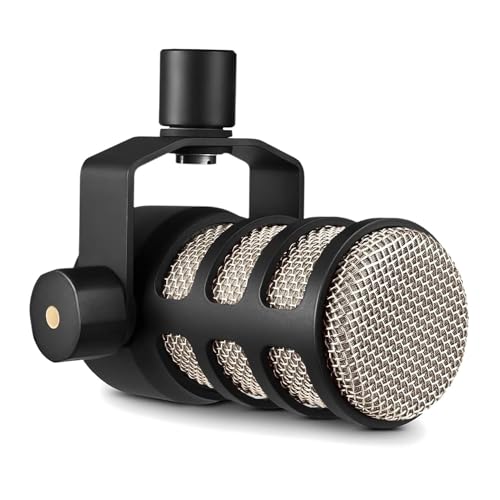 RØDE PodMic Dynamisches Mikrofon mit Rundfunkqualität mit integrierter Schwenkhalterung für Podcasting, Streaming, Spiele und Sprachaufnahmen, XLR (Schwarz)