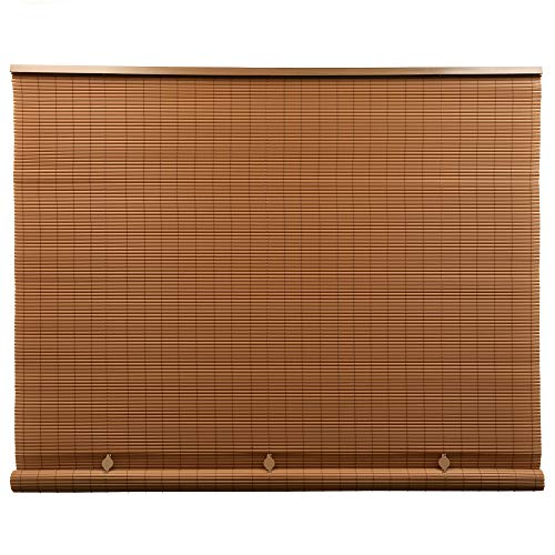 Radiance Cordless Outdoor Shades for Porch, Patio & Windows - Waterproof PVC Blinds for Indoor & Outdoor - Roll-Up Patio Privacy Screen for Diffuse Sunlight - Woodgrain - 36" W x 72" L - (3321236)
