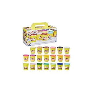 Play-Doh Pack de 20 Botes de Plastilina No Tóxica, Surtido de Colores, Manualidades y Actividades Creativas, Niños y Niñas de 2 Años o Más