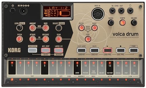 Korg Volca Drum Digital Percussion Synthesizer w/ 16-step Sequencer and Active Step