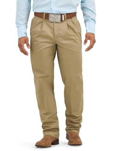 Wrangler mens Pleated Front Casual Pants, Khaki, 38W x 30L US