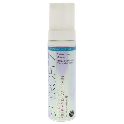 St.Tropez Tan Remover Mousse & Primer, 2-in-1 Prep and Maintain, Detox and Prime Skin, Sensitive Skin, Vegan, Natural & Cruelty Free, 6.7 Fl Oz