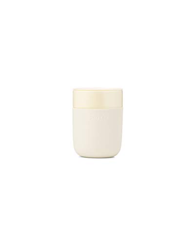 W&P Porter Ceramic Mug w/ Protective Silicone Sleeve, Cream 12 Ounces | On-the-Go | No Seal Tight | Reusable Cup for Coffee or Tea | Portable | Dishwasher Safe (WP-PMC-CM)