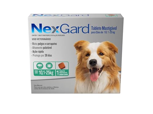 NexGard Antipulgas e Carrapatos para Cães de 10,1 a 25kg - 1 tablete
