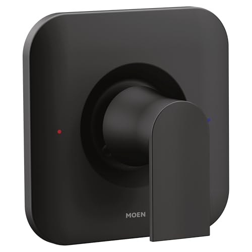 Moen Genta LX Matte Black Pressure Balancing Modern Shower Lever Handle, Posi-Temp Valve Required, T2471BL