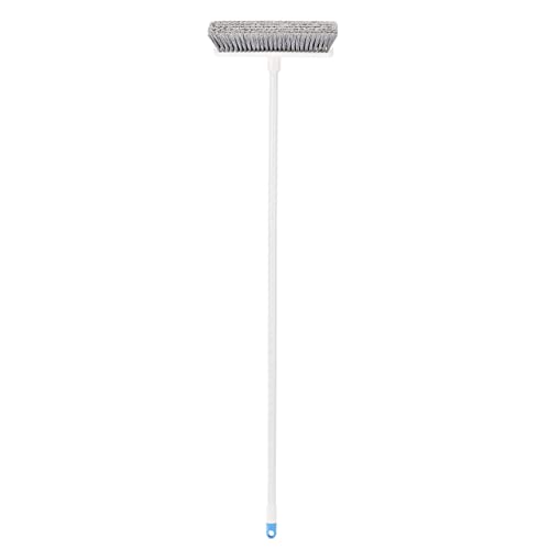 Amazon Basics Angled Push Broom, Blue and White