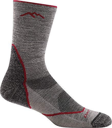 Darn Tough Meia masculina leve para caminhada leve com almofada (estilo 1972) - cinza acinzentado, grande