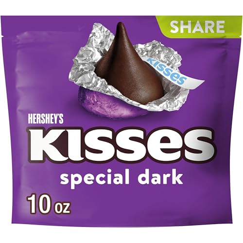 HERSHEY'S KISSES SPECIAL DARK Mildly Sweet Chocolate Candy Share Pack, 10 oz