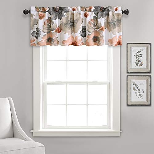 Lush Decor Leah Room Darkening Window Curtain Valance Floral Insulated Grommet, Valance...