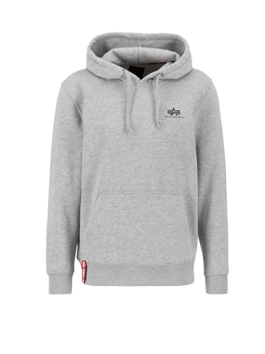 🔥 STARKER PREIS (-41%) Alpha Industries Basic Hoody Small Logo Kapuzensweat für Herren Grey Heather