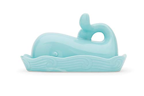 Fox Run Whale Ceramic Butter Dish with Lid, 7", Aqua BlueNorpro Stainless Steel Double Covered Butter DishCrystal