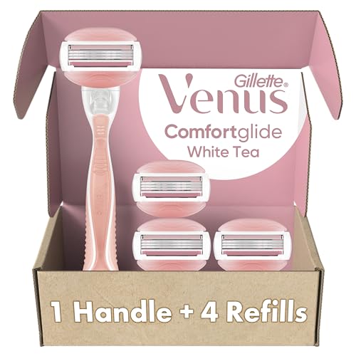 Gillette Venus Comfortglide White Tea Womens Razor 1 Handle 4 Blade