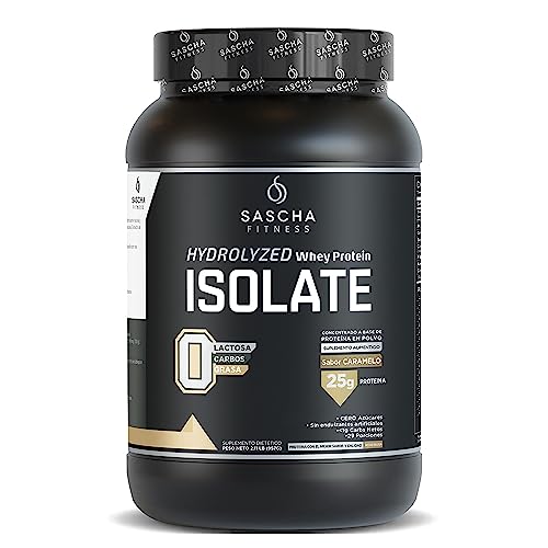 SASCHA FITNESS Hydrolyzed Whey Protein Isolate,100% Grass-Fed (2.11 Pounds) (Caramel Flavor)