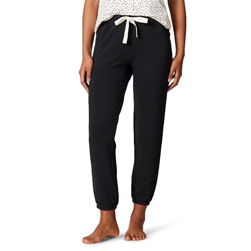 Amazon Essentials Women's Pajama Jogger - Lightweight Lounge Terry, Plus Size, Black, Medium