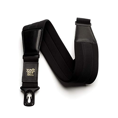 Ernie Ball Neoprene Polylock Comfort Guitar Strap, Black Wide (P04146)