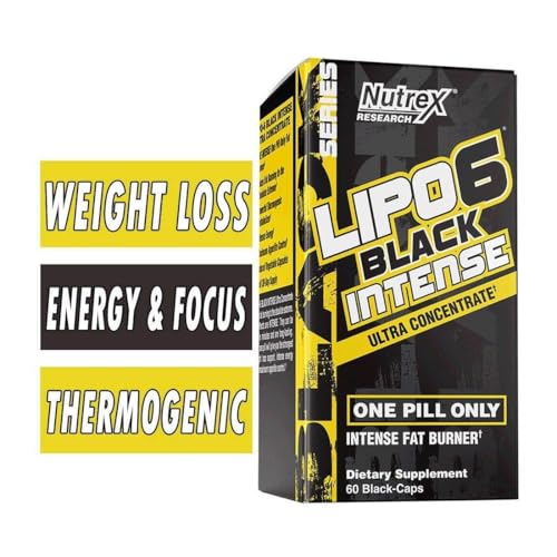 Nutrex Research Lipo6 Black Intense Ultra Concentrate Thermogenic Belly Fat Burner for Men and Women | Diet Weight Loss Supplement and Appetite Suppressant | 60 Diet Pills