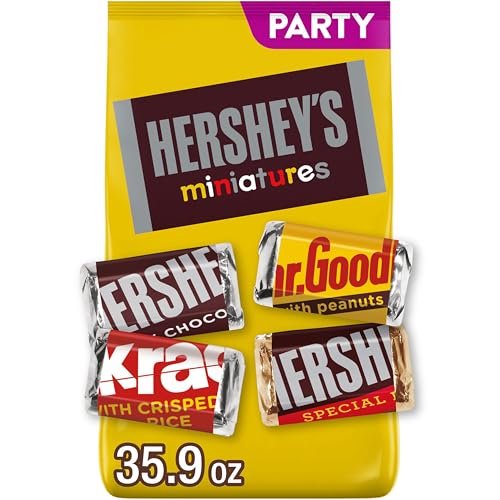 HERSHEY'S Miniatures Assorted Chocolate Candy Party Pack, Halloween Candy, 35.9 oz