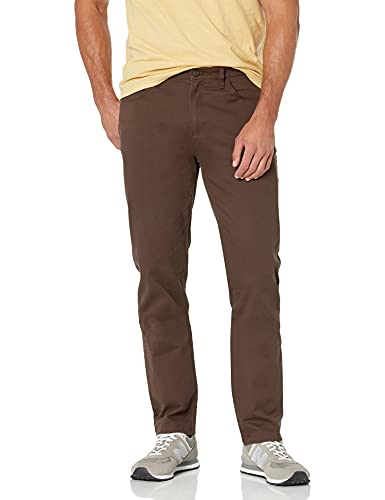 Amazon Essentials Men's Chinos, Athletic Fit, Work Pants, 5-Pocket, Comfort Stretch, Brown, 34W x 30L