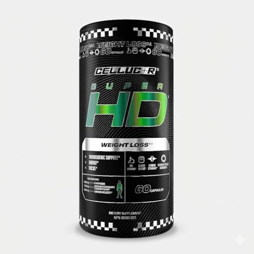 Cellucor SuperHD Thermogenic Fat Burner Weight Loss Supplement, Appetite Suppressant, & Energy Booster Capsimax, Green Tea Extract, 160mg Caffeine & More 60 Capsules (Packaging May Vary)