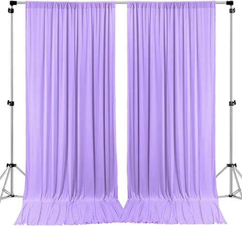AK TRADING CO. Polyester-Hintergrundvorhänge mit Stangentaschen, 3 x 3 m, Lavendelfarben, für Hochzeitszeremonie, Party, Zuhause, Fensterdekorationen