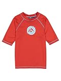 Kanu Surf Boys' Paradise UPF 50 Sun Protective Rashguard Swim Shirt, Dolphin Red, 12