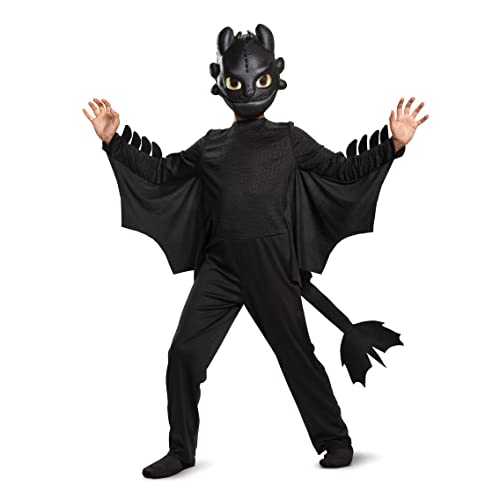 Toothless Classic How to Train Your Dragon Child Costume, Kids Size (7-8),Black
