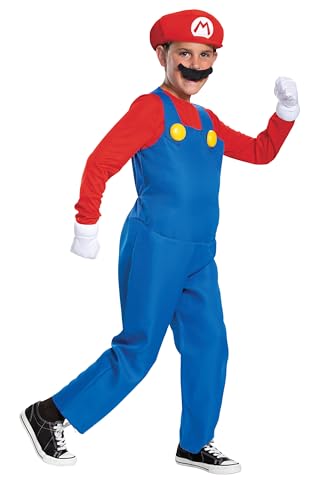 Nintendo Super Mario Costume for Kids, Deluxe Officially Licensed Super Mario Costume