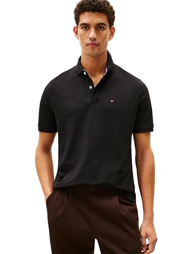 Tommy Hilfiger Men's Short Sleeve Polo Shirt in Classic Fit, Tommy Black 3X-Large
