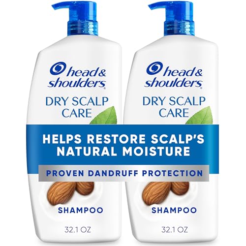 Head & Shoulders Shampoo, Daily-Use Anti-Dandruff Paraben Free Treatment, Dry Scalp Care with Almond Oil, 32.1 fl oz, Twin Pack