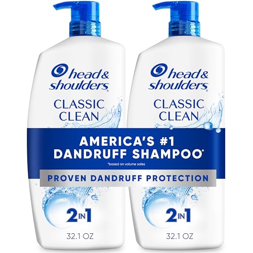 Head & Shoulders 2-in-1 Classic Clean Anti-Dandruff Shampoo & Conditioner Twin Pack, Paraben-Free, Color-Safe, Fresh Scent, 32.1 Fl Oz (Set of 2)