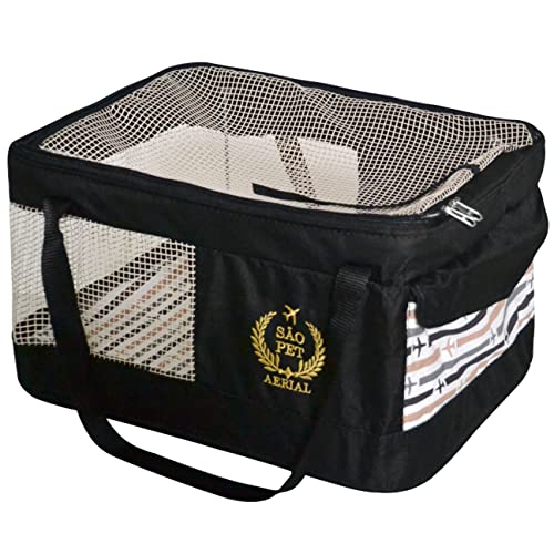 Bolsa de Transporte para Cães e Gatos São Pet Aerial, para Avião | Preto