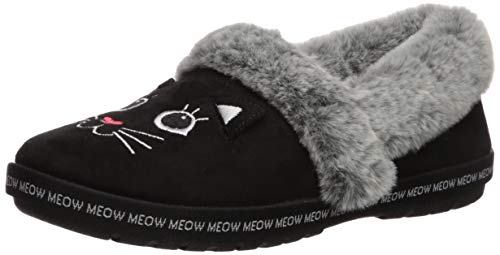 Skechers Women's Too Cozy-Meow Pajamas Slipper, Black, 6
