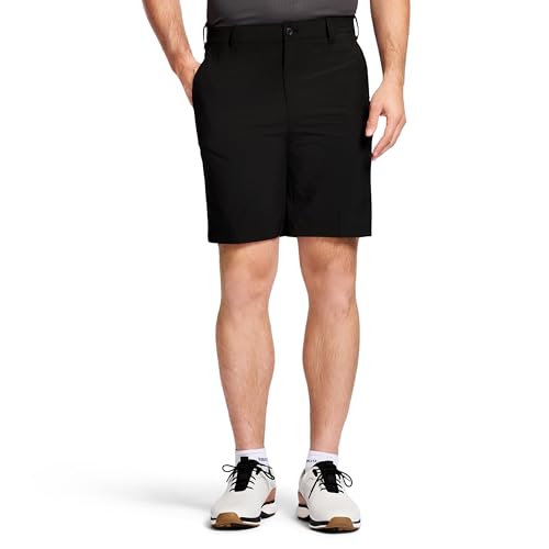 IZOD Mens 9.5" Swingflex Stretch Straight Fit Golf Shorts, Black, 38 US