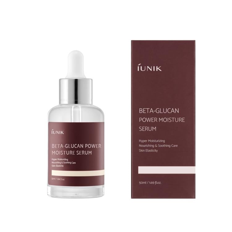 IUNIK Beta-Glucan Power Deep Moisture Vegan Serum Intense Hydration Mushroom Yeast Extracts Naturally-derived - Dry Mature Sagging Sensitive Skin Cell Regenerating Lifting Korean Skincare