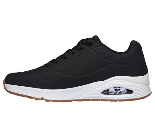 (-37%) Skechers Herren Uno Stand On Air Sneaker, Black Durabuck Trim, 45 EU