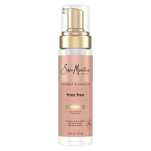 Shea Moisture Curl Mousse Coconut and Hibiscus for Frizz Control Styling Mousse with Shea Butter 7.5 oz
