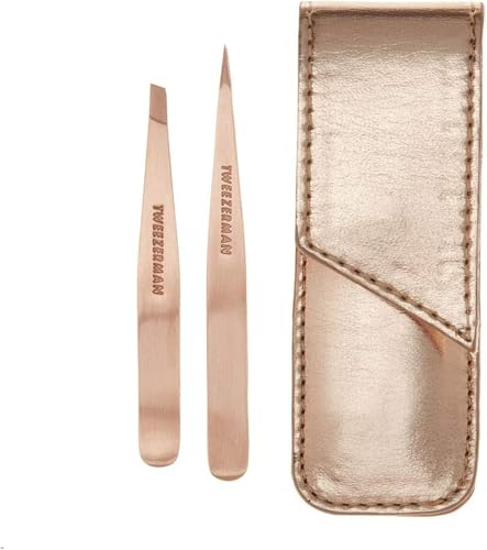 Tweezerman Petite Point and Slant Tweezer Set Most Comprehensive Two pairs of tweezers that come