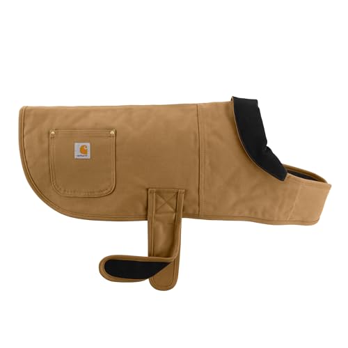 Carhartt Firm Duck Insulated Dog Chore Coat, Durable Weather Resistant Jacket for Cold and Windy Conditions, PFAS Free (Carhartt Brown), Small